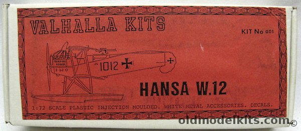 Valhalla 1/72 Hansa W.12 (W-12) Floatplane, 001 plastic model kit